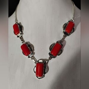 South West Red Coral Artisan Necklace